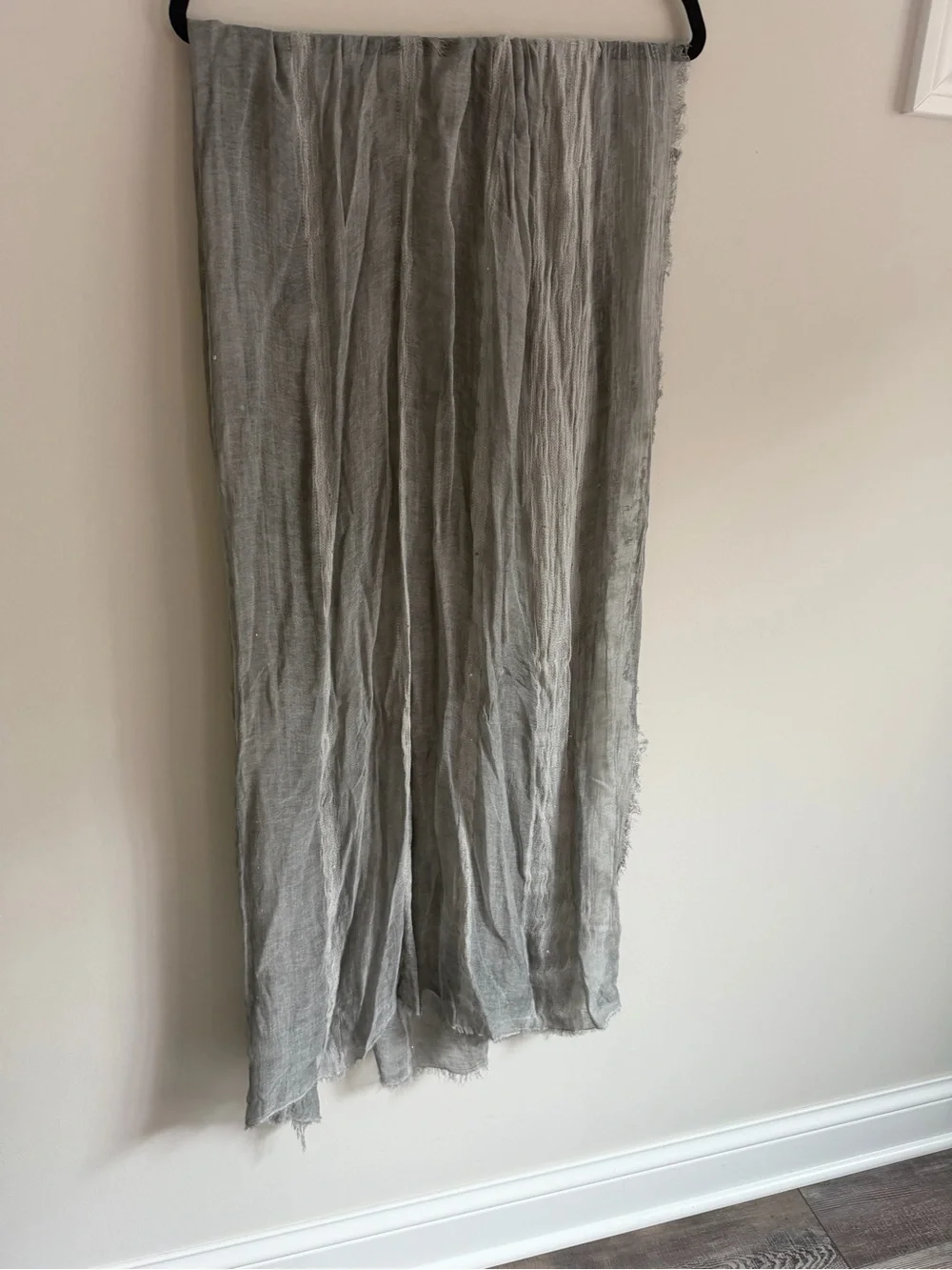 Decorative Scarf in Light Gray with Soft Sparkles